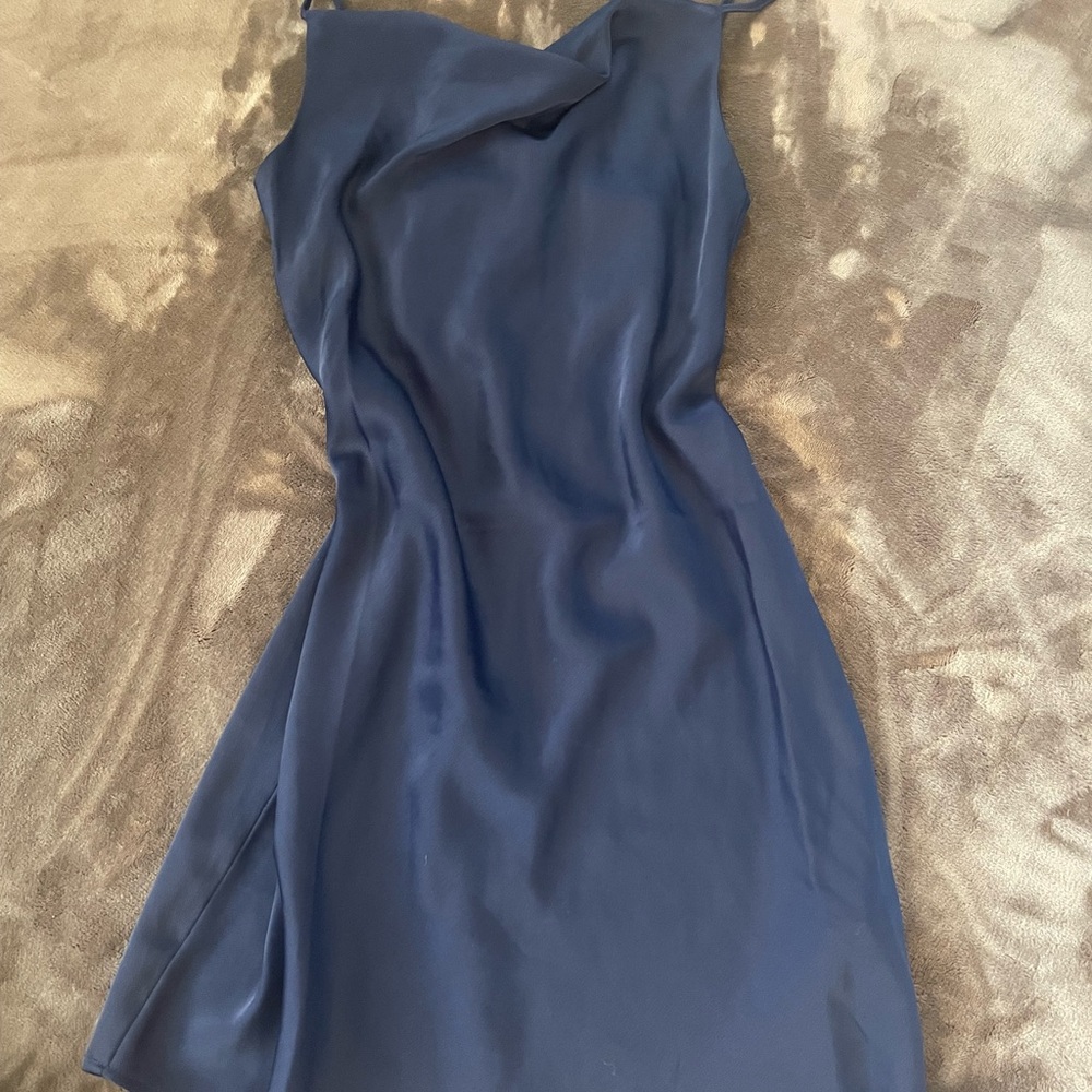 Urban Outfitters Blue Cowel Neck Slip Dress Cocktail